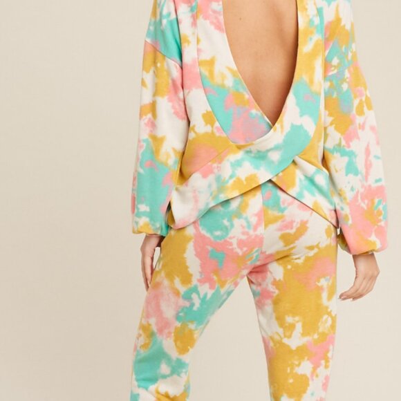 111 $22. Live Start, NWT 2piece lounge set Open back Top and Jogger - Picture 3 of 10